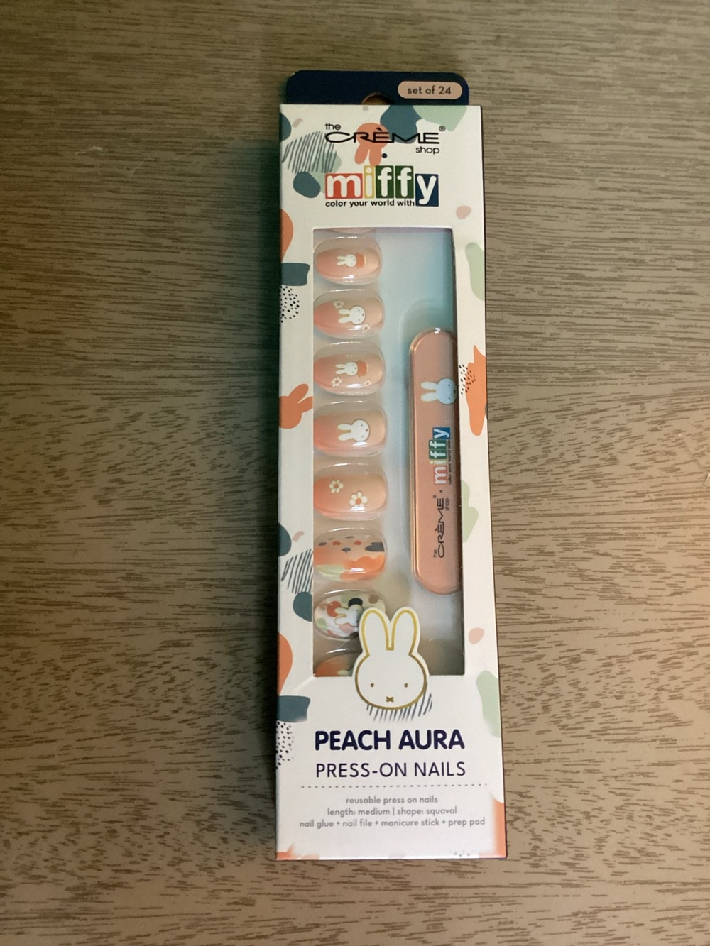 The Crème Shop Miffy Peach Aura Press-On Nails New